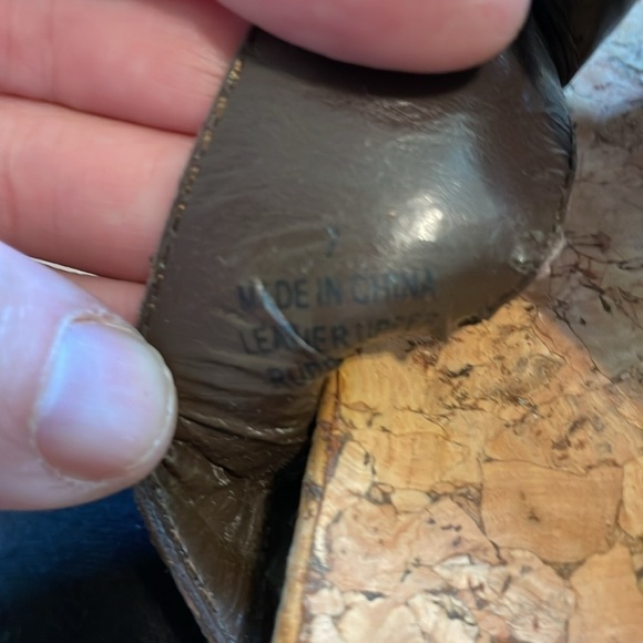 Eddie Bauer Women’s Slide Sandals Size 7 Brown Leather Granola Girl Bohemian - Picture 10 of 11